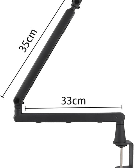 Boom Arm Mic Stand, Microphone Stand with Desk Mount Clamp Adjustable Boom Arm Streaming Accessories for Live Streaming Gaming