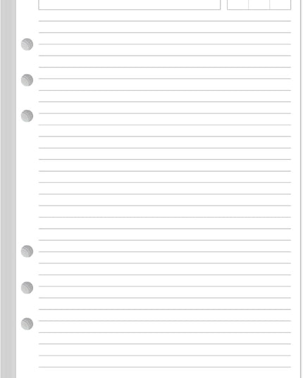 6 Hole Lined Paper Refills for A5 Ring Binder - 100 Sheets/200 Pages Loose Leaf Paper Line Refills for Filofax Planner, 100 gsm White Paper, 5.8" x 8.25"