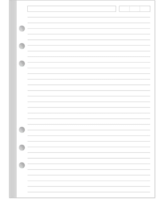 6 Hole Lined Paper Refills for A5 Ring Binder - 100 Sheets/200 Pages Loose Leaf Paper Line Refills for Filofax Planner, 100 gsm White Paper, 5.8" x 8.25"