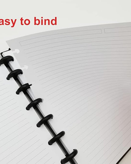 A5 TUL Discbound Lined Refill Paper, Junior Size 8 Disc Disbound Notebooks, 100Sheets/200Pages, 100gsm White Paper, 5.8'' x 8.2''