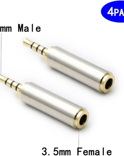rgzhihuifz 3.5mm Female to 2.5mm Male Audio Adapter Converter Headphone 2.5mm to 3.5mm 3 Ring Jack Stereo or Mono 4 Pack