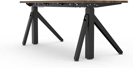 DEZCTOP Revon Pro Electric Standing Desk, 59" x 27.6" Large Work Surface, Height Adjustable (27.6"-47.2"), Sturdy Keel Frame, with Magnetic Modular System, Anti-Collision, Walnut for Home Office
