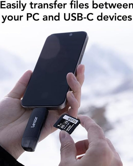 Lexar Dual-Slot USB-A/C Reader, Up to 205MB/s Transfer Speed, Supports SD and microSD Cards (LRW310X-BNBNG)