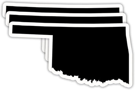 (3PCS) Oklahoma Map Stickers, US State Waterproof Vinyl Decals for Tumblers, Water Bottles, Laptops, Books, Scrapbooks, Great for Oklahoma Lovers, 3 x 1.7 Inch