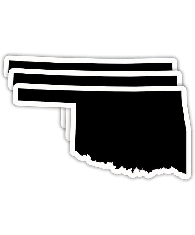 (3PCS) Oklahoma Map Stickers, US State Waterproof Vinyl Decals for Tumblers, Water Bottles, Laptops, Books, Scrapbooks, Great for Oklahoma Lovers, 3 x 1.7 Inch