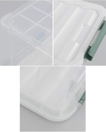Gloreen 20 Quart Clear Storage Bins with Lid and Handle, Multipurpose Stackable Plastic Storage Latches Box/Containers,set of 4
