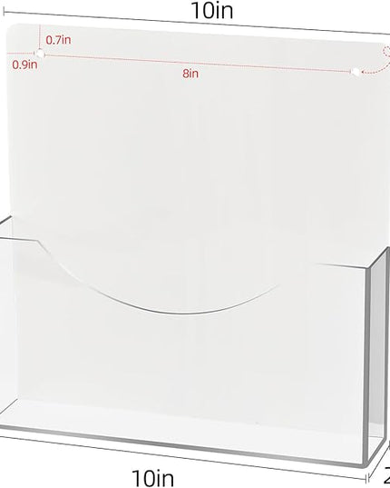 PecMuikee Wall File Organizer, Vertical Acrylic Mail Magazine Holder Wall Mount, 4 Colors of Screw Caps Included Hanging File Organizer for School, Office, Hospital, 2 Pcs