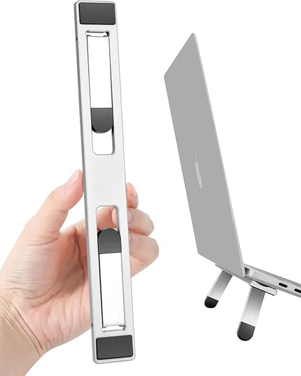 Riser for Desk,Pop up Laptop Stand,Adjustable Height Self-Adhesive Portable Laptop Stand with Feet, Extend Leg,Foldable Computer Stand for 10”-17” Models MacBook Air, Keyboard etc.
