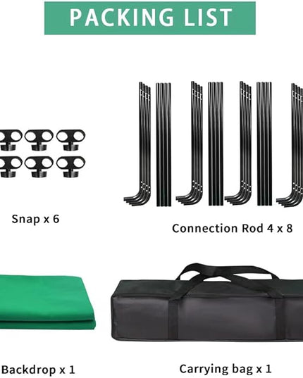 7.87ft x 13.12ft Portable Large Chromakey Green Screen Backdrop with Stand Photography Background Support System for Photo Studio Video Shooting, Live Streaming, Parties, Keying, Stage