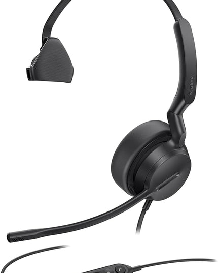 Yealink UH42 USB-A Mono Headset with Mic for PC Computer, Wired Headphones Teams Certified, Noise Cancelling Microphone, in-Line Controls, All Day Comfort