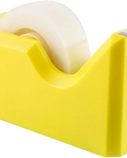 JAM PAPER Colorful Desk Tape Dispensers - Yellow - Sold Individually