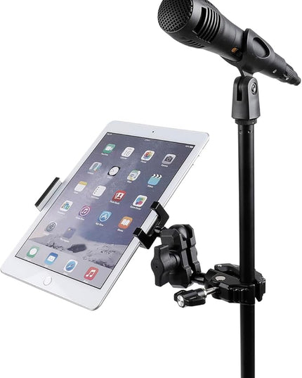 Aluminum Alloy Tablet Holder with 1" Ball Head-360 Rotatable Tablet Mount for iPad and Other Devices from 4.7"-12.9", Compatible with RAM Mounts and Other B Size Double Socket Arm