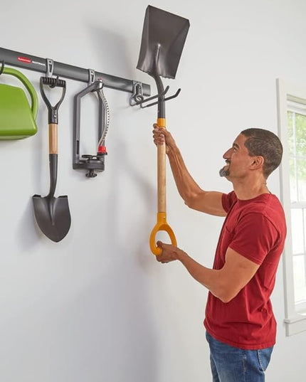 Rubbermaid FastTrack Garage Storage Utility Hooks 5 Piece Black All in One Rail Hook Kit and Tool Organizer Heavy Duty for Home/Garage/Shed/Garden