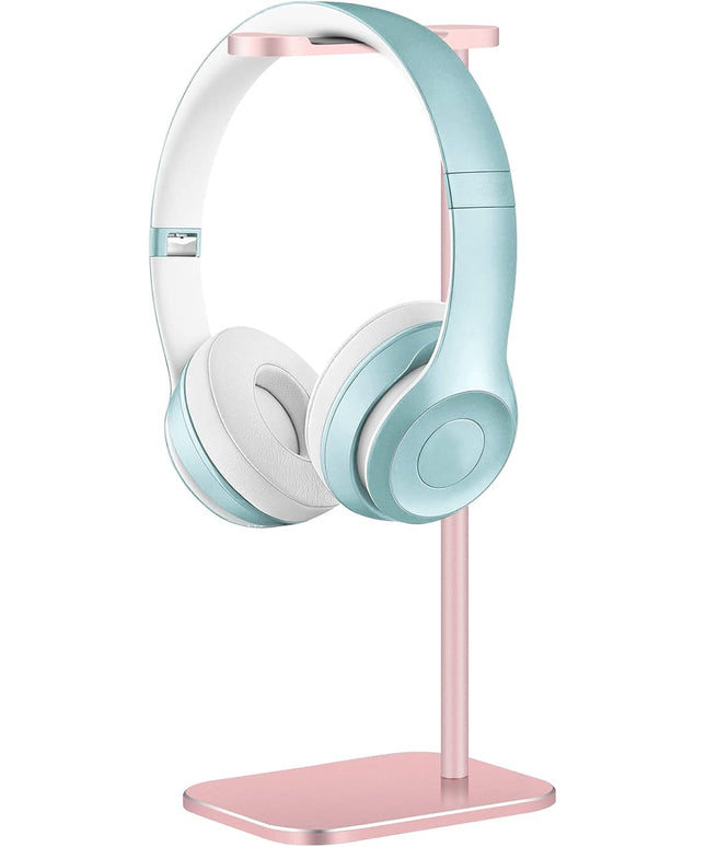 Headphone Stand Aluminum, Headset Holder with Solid Metal Base for Desk, Compatible with Most Headphones (Rose Gold)
