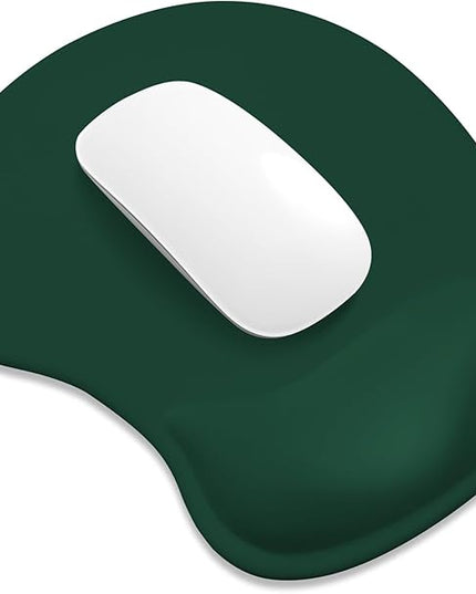 ITNRSIIET Ergonomic Mouse Pad, Cushioned Gel Wrist Rest, Non-Slip Base, Smooth Surface, Cute Multi-Color, 9.5 x 8.2 in, Deep Green