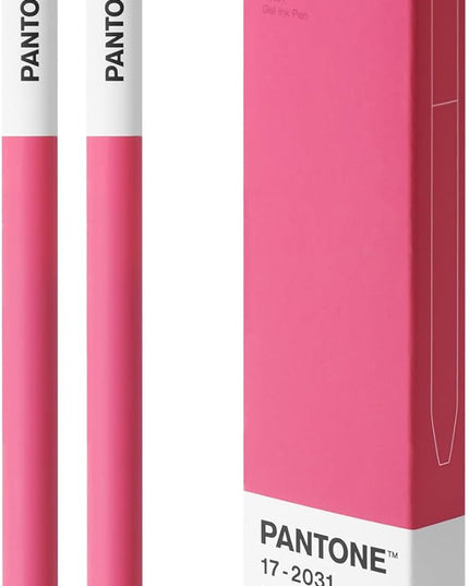 Kaco FIRST Gel Pens 2 Pieces with Black Ink, 0.5 mm Fine Point, Smooth Writing Experience, Aesthetic Cute Stationery for Journaling, Note Taking Pens (2001 Fuchsia Rose)