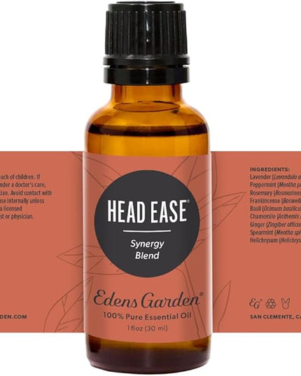 Edens Garden Head Ease Essential Oil Blend- 100% Pure Premium Grade, Undiluted, Natural, Therapeutic, Aromatherapy, The Best for Skin, Face, Humidifiers 30 ml (1 fl oz)
