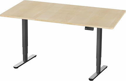VIVO Electric 71 x 36 in Dual Motor Sit Stand Desk, Memory Height Adjustment, 2B Series, Light Wood Top Black Frame, DESK-KIT-2B7C-36