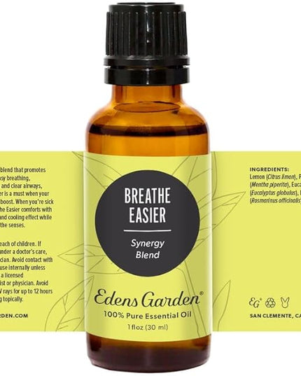 Edens Garden Breathe Easier Essential Oil Blend- 100% Pure Premium Grade, Undiluted, Natural, Therapeutic, Aromatherapy, The Best for Skin, Humidifiers, Candle 118 ml (4 fl oz)