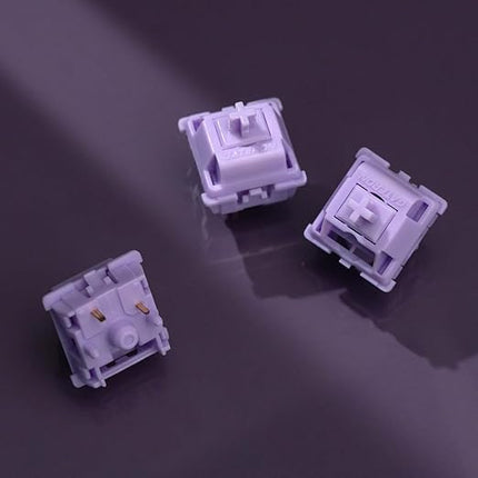 WS POM Purple Linear Mechanical Keyboard Switch (35Pcs) - 5 Pin Pre-lubed 22mm Dual-Stage Spring Switches with Full POM Material, Compatible with MX Keycaps for Gaming Keyboard