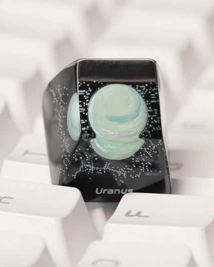Uranus Planet Artisan Keycap R1 SA Profile Custom Solar System Planets Keycaps 1U ESC Handmade Resin Gaming Galaxy Key Cap Cherry MX Switch Compatible Mechanical Keyboard Space Lover Gift