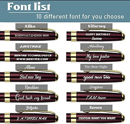 Ancolo Personalized Office Gift Pens Writing Set-Stainless Steel Fancy pens Custom with Your Name or Message, Perfect for Coworker/Friends/Manager/Lawyer/Professor 5PCS/Pack