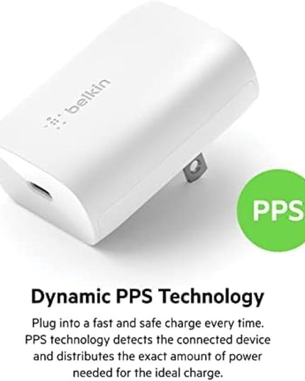 Belkin USB C Charger Block 30W (2 Pack) - Fast Charging - Apple iPhone 17, Air, Pro, Pro Max, Samsung Galaxy S25, iPad, AirPods, Apple Watch, Nintendo Switch 2 & More - White