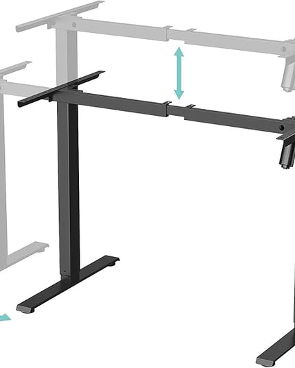 Electric Standing Desk Frame, Single Motor Height Adjustable Desk Legs with 4 Memory Presets, Lifts up to 46.8 in, 176 lb Capacity, Black Frame Only