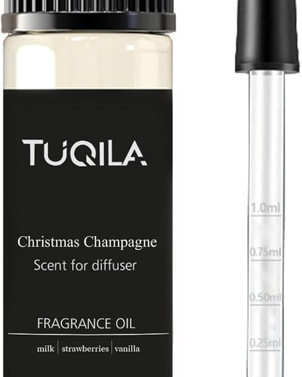 Tuqila Christmas Champagne Essential Oil - 20ML Sampler Scented Oils for Waterless Diffuser, Aromatherapy Diffuser Oil with Festive Notes of Pear, Berry, Vanilla & Amber for Home