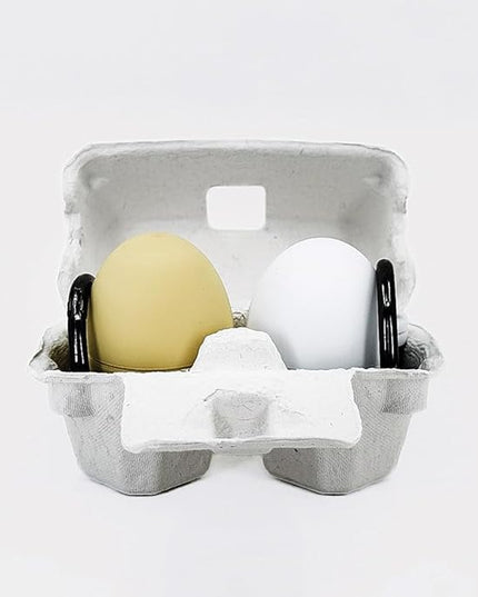 Portable Egg Keyring Style Anti-Slip Silicone Laptop & Pad Stand 2set(4pcs) - Ergonomic Viewing, Typing, Drawing, Cooling Foot/White Yellow (White+Yellow)