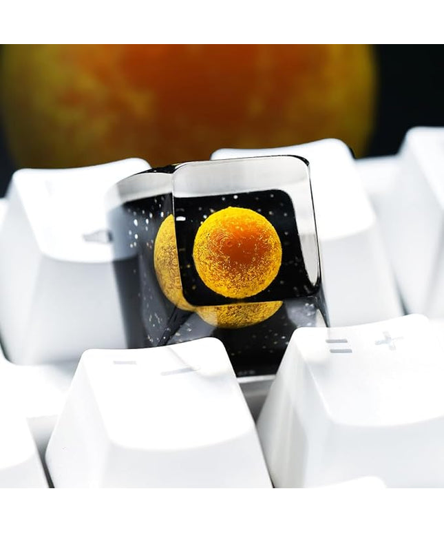 Venus Planet Artisan Keycap R1 SA Profile Custom Galaxy Keycaps 1U ESC Handmade Resin Gaming Solar System Planets Key Cap Cherry MX Switch Compatible Mechanical Keyboard Space Lover Gift