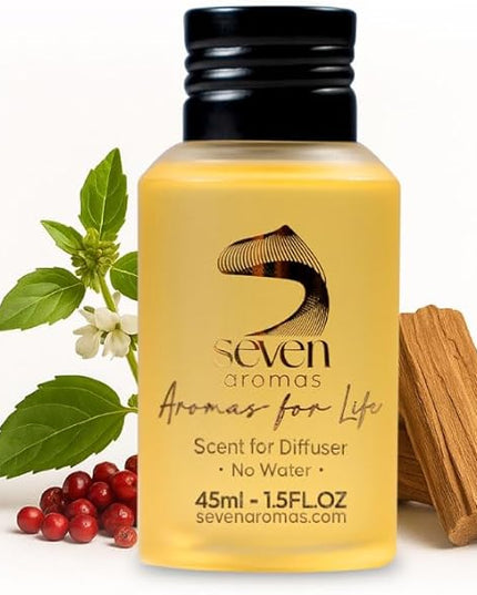SevenAromas Hotel Scent Diffuser Oil, Luxury Hotel-Inspired Essential Oil for Aromatherapy & HVAC Diffusers – Premium Dropper Bottle - 45 ml 1.52 FL oz (Santal Blanc)