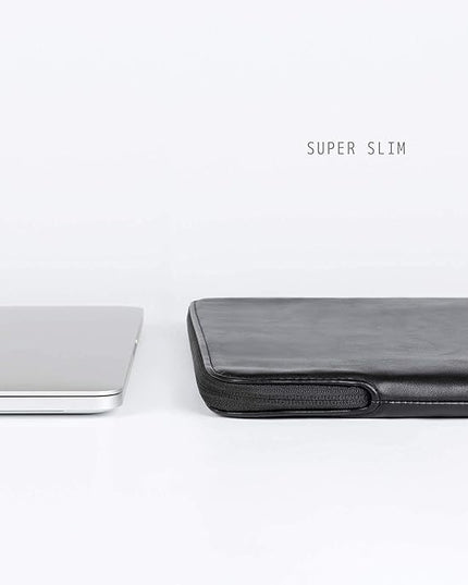 Comfyable Leather Laptop Sleeve Compatible with 16 Inch MacBook Pro M4 2024 & 15 Inch MacBook Air M4 M3 M2 2025, Black