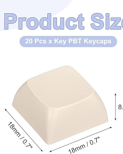 PATIKIL PBT Keycap Set, 20Pcs Colorful Mechanical Numeric Keypads Portable Blank Keycaps for Daily Office Work Gaming Entertainment Creative Design, Yellow
