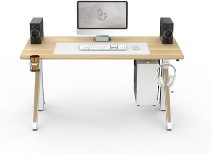 DEZCTOP Revon Pro Electric Standing Desk, 59" x 27.6" Large Work Surface, Height Adjustable (27.6"-47.2"), Sturdy Keel Frame, with Magnetic Modular System, Anti-Collision, Oak for Home Office