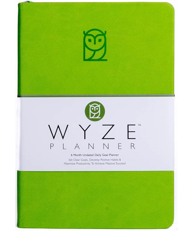 Undated Daily Planner – 6-Month A5 Productivity Organizer with Full Page Per Day, Hourly Schedule, Goal Setting, Habit Tracker, Weekly & Monthly Pages – Hardcover Time Management Notebook (Lime Green)