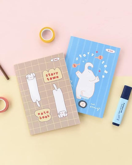 Monolike A5 Story town Afternoon A Notebook 6P SET - Line note, Academic note, a portable note, 148x210mm, 48pages
