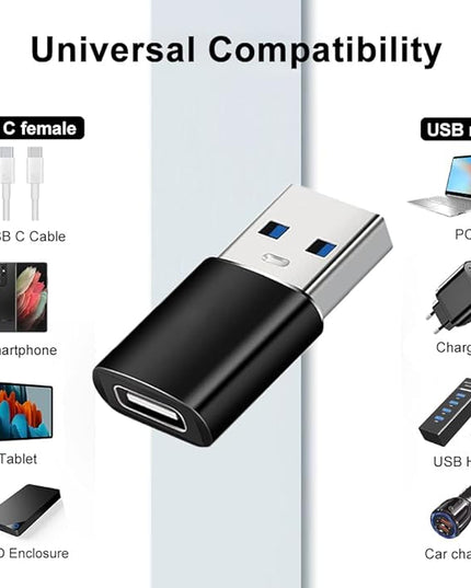 USB C Adapters 4 Pack, USB C to USB 3.0 OTG Adapter, Micro USB to USB C Adapter Compatible with MacBook Pro, Samsung Galaxy, Smartphones, Laptop, PC, in Car and More