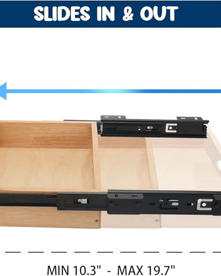 Under Desk Drawer Storage Organizer - Wooden Mounted Sliding Pull-out Drawer, Hidden Desktop Organizer for Office