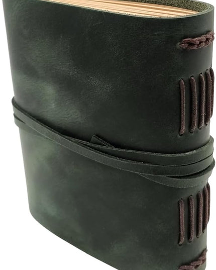 Green Notebook Journal - Nice Genuine Leather Journaling for write A5 Size Diary 6.2x8.5 Inch,Notepad For Women,Man,Vintage,Gifts,Work,Traveler,Personal, Dark Green