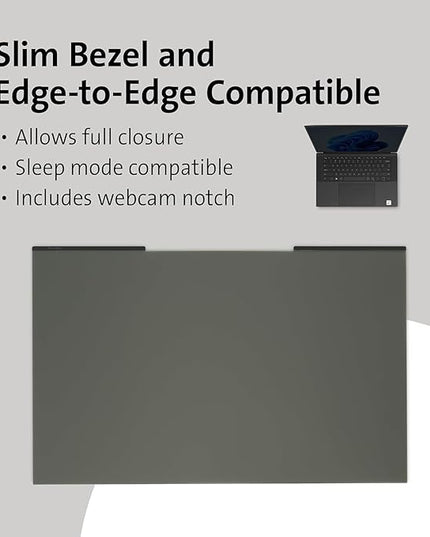 Kensington MagPro™ Magnetic Laptop Privacy Screen 14 inch, Removable 16:10 Laptop Privacy Filter, Anti-Glare, Blue Ray Reduction, Compatible with HP/Dell/Acer/Asus/Samsung/Lenovo (K55254WW)