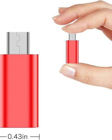 JXMOX USB C to Micro USB Adapter, (4-Pack) Type C Female to Micro USB Male Convert Connector Support Charge Data Sync Compatible with Samsung Galaxy S7/S7 Edge, Nexus 5/6 and Micro USB Devices (Red)