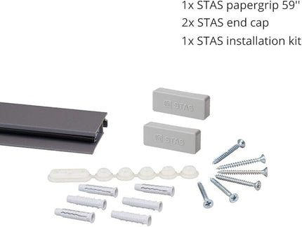 STAS papergrip - Restaurant Ticket Holder - Ticket Rail Bulletin bar - Poster Hanger - 59 inch (150 cm) (Aluminum Structured)