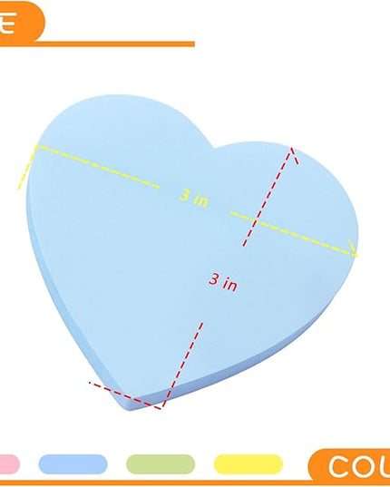 Heart Shape Sticky Notes 4 Color Pastel Colorful Sticky Pad 75 Sheets/Pad Self-Sticky Note Pads