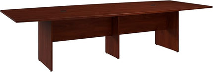 Bush Business Furniture 120-inch Office Conference Table with Wood Base, Boardroom Meeting Space for 10 Users, Hansen Cherry