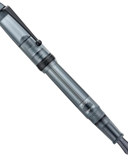 Asvine V126 Vacuum Filling Fountain Pen, Matte Black Acrylic Stub Nib 1.1mm Calligraphy Art Drawing with Case Set