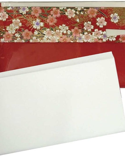 Mino Washi Japanese Toraditional kaishi paper 30 sheets of plain kaishi paper in Japanese colorful Yuzen paper poach with sweet pick [red]