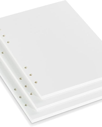 A5 Loose Leaf Refill Paper, 210x142mm, 135 Sheets Plain White Planner Refills, 6 Ring Binder Compatible, 100GSM Insert Papers for Notebooks, School, Office, College Notes, Journaling & Printing