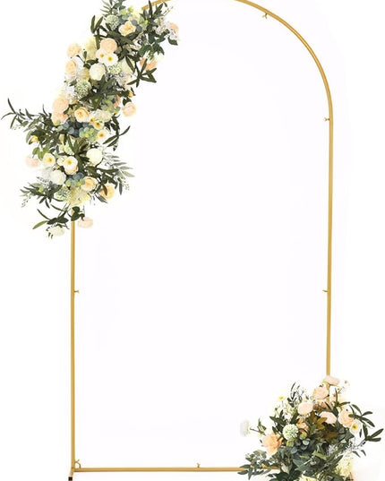 Vincidern 7.2 ft Balloon Arch Backdrop Stand Gold, Wedding Arch for Birthday Party, Bridal Baby Showers, Wedding Ceremony Arch Frame Metal