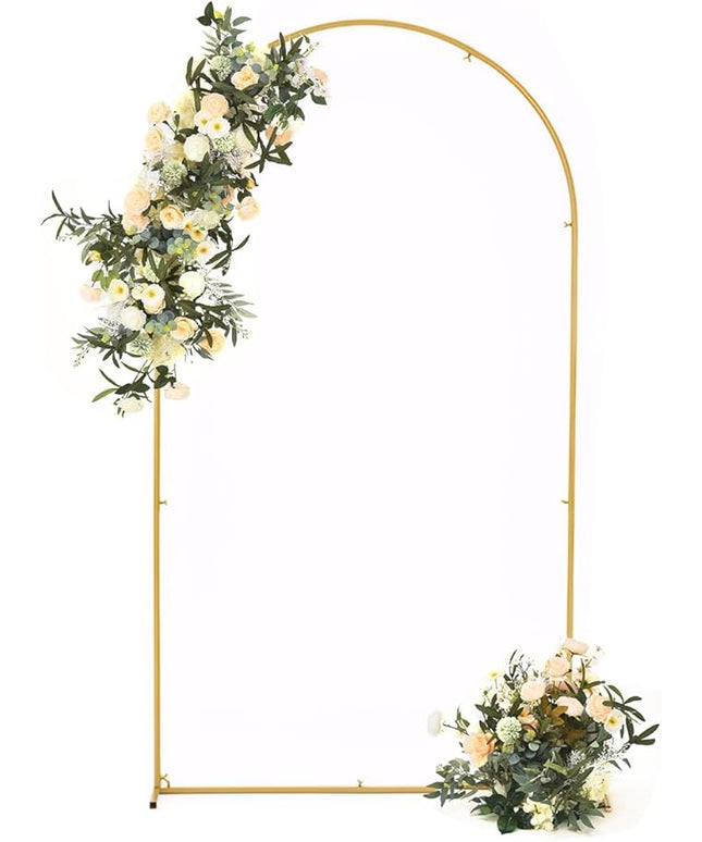 Vincidern 7.2 ft Balloon Arch Backdrop Stand Gold, Wedding Arch for Birthday Party, Bridal Baby Showers, Wedding Ceremony Arch Frame Metal